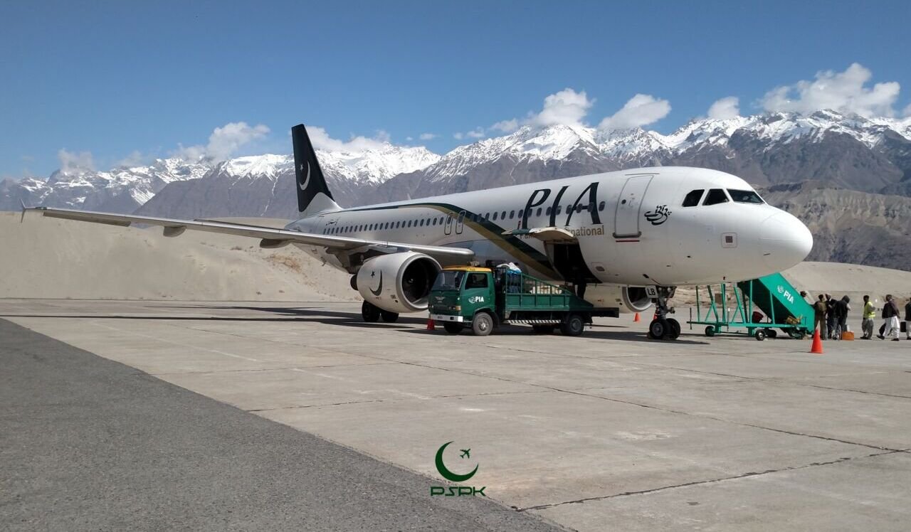 PIA A320 at Skardu Airport